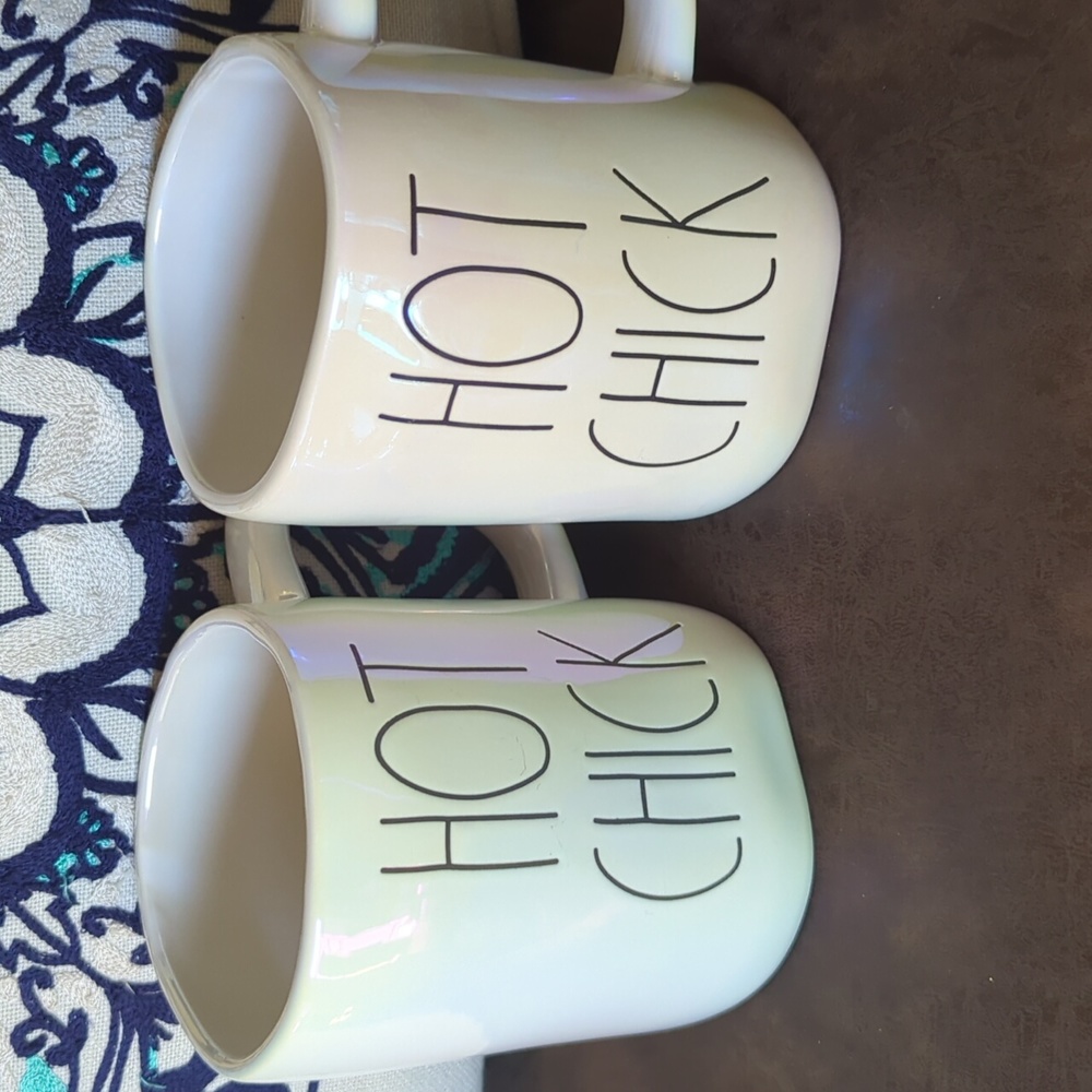 Rae Dunn Hot Chick coffee mugs
